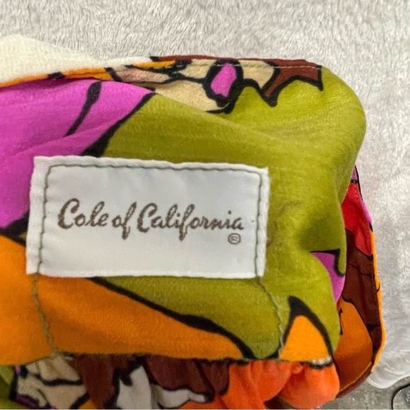 Cole of California vintage 70s beach skirt colorful neon floral women’s small - Picture 10 of 10
